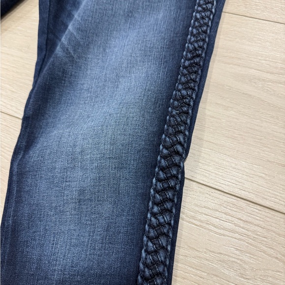 Aqua Braided Dark Wash Skinny Jeans - Picture 4 of 7